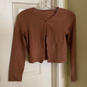 Brown Cropped Zara Cardigan